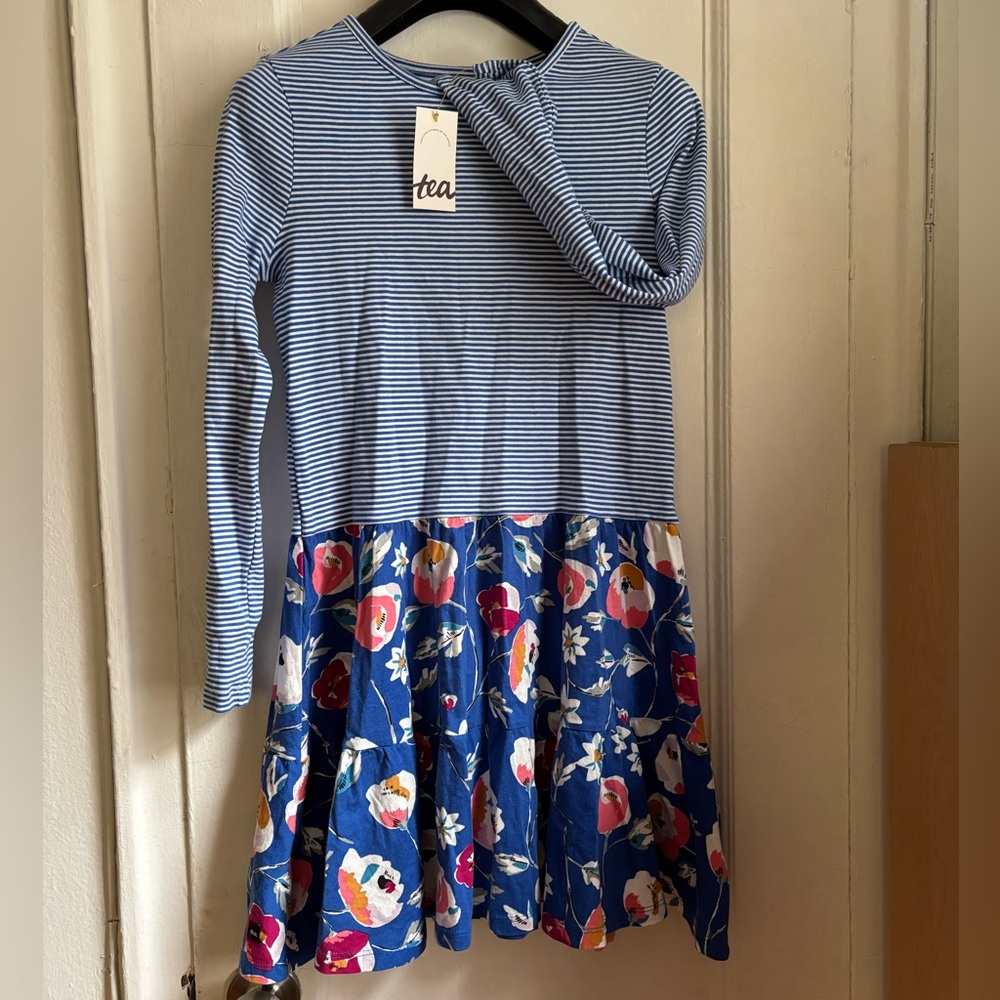 Tea Collection Striped and Floral Dress Size 14